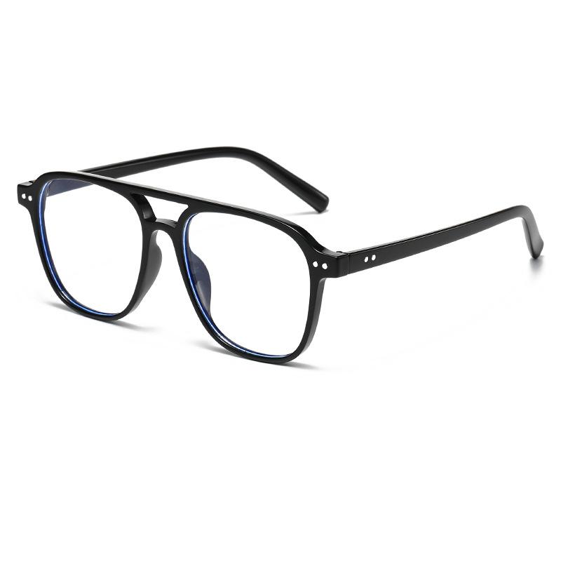 4740 Double Beam Fashion Rice Nail Anti-Blue Light Flat Mirror 2024 New Xiaohongshu Same Versatile Glasses Frame