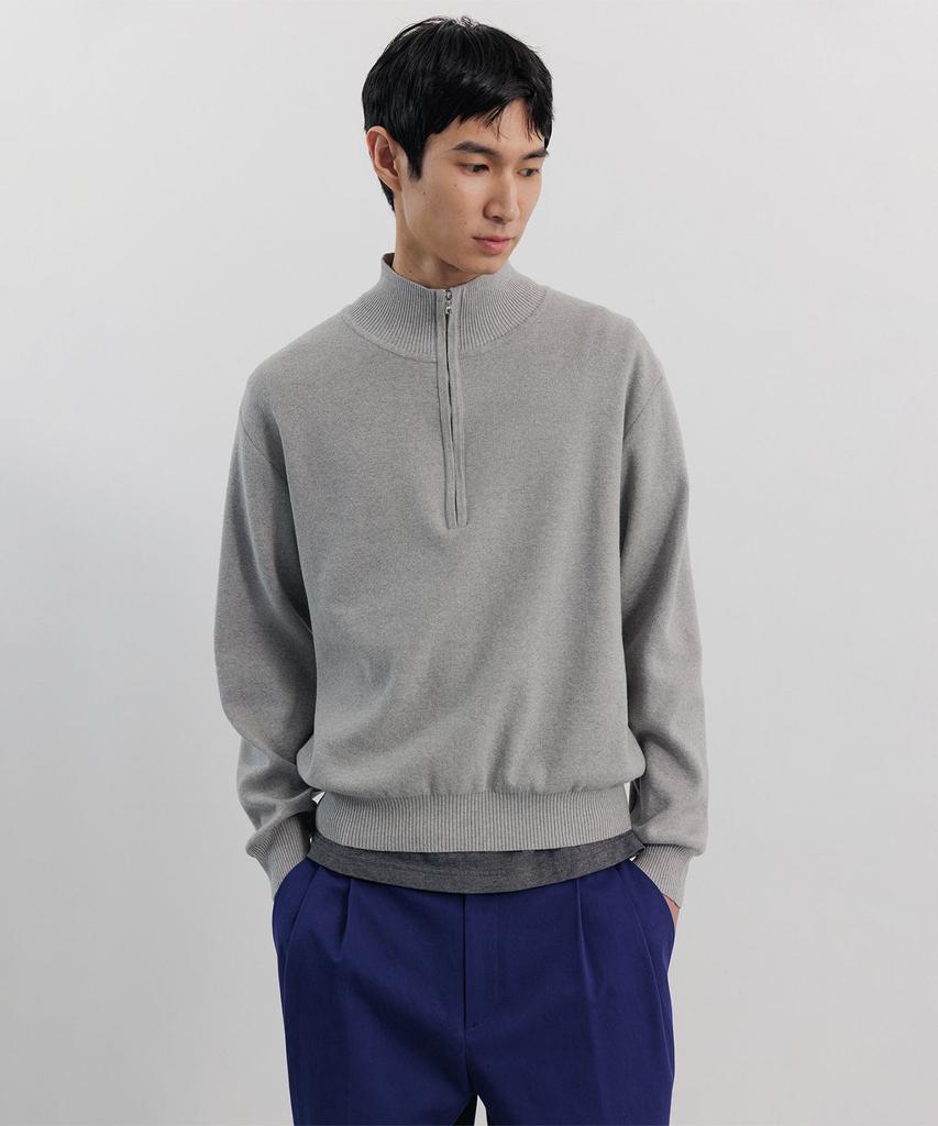 Blank Room Half Zip Knit_Light Gray