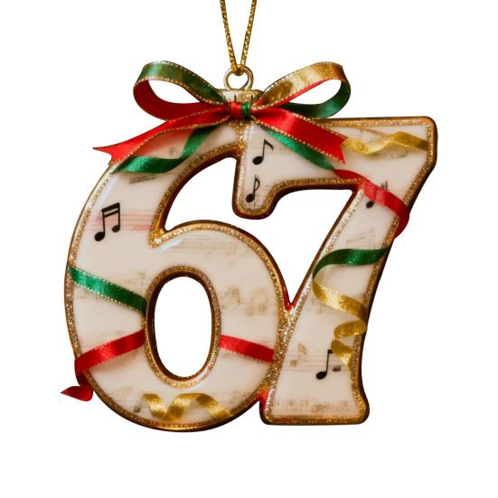 67 Christmas Ornament 2D Flat Funny Six Seven Meme Christmas Decoration Gifts for Teens Adults Humor Lovers