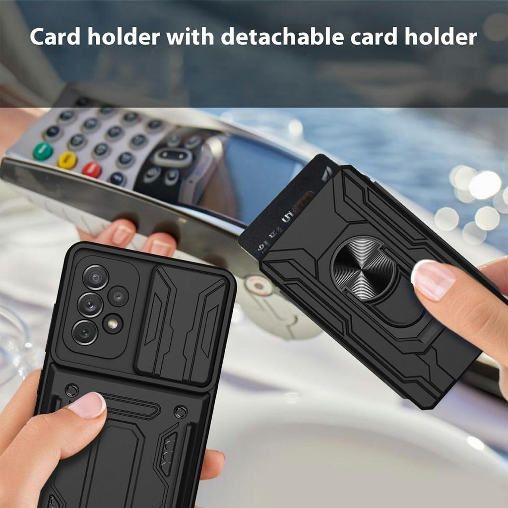 For Samsung Galaxy A23 5G (Global Version)/A23 4G Case PC + TPU Kickstand Phone Back Cover with Camera Slider