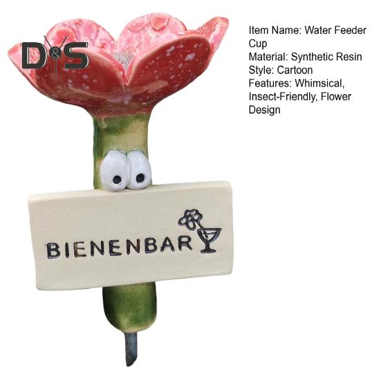 Станция для поения пчел, цветочный дизайн, поилка для насекомых, смоляная чашка для поения пчел, кормушка для диких пчел, бабочек, декор для сада на открытом воздухе