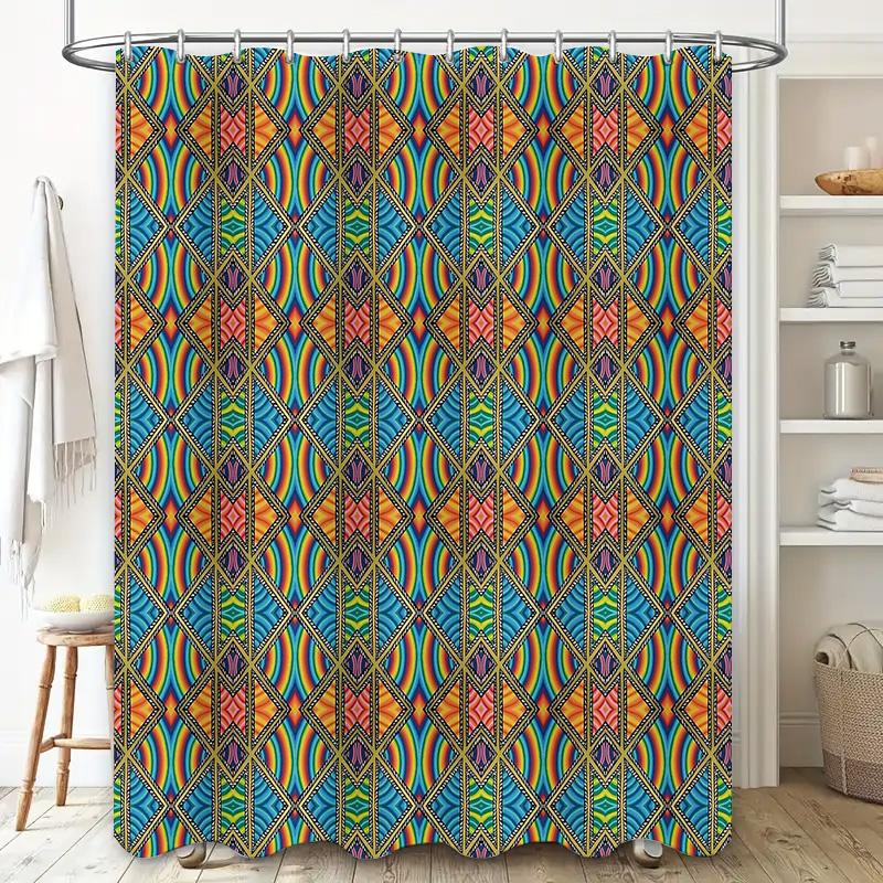 Boho Shower Curtain Nature Pattern Tropical Leaves Scenic Backdrop Bathroom Decor Modern Farmhouse Home Decor Artistic Wall Hang