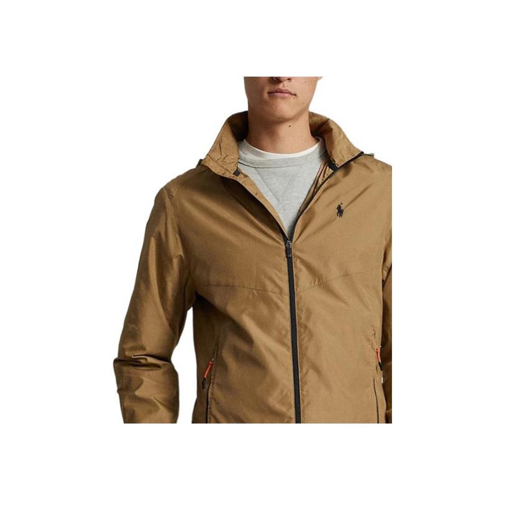 Polo Ralph Lauren однотонная куртка с вышитым логотипом, капюшоном, застежкой-молнией, длинными рукавами, мужские куртки цвета хаки 710914503-003