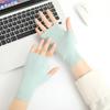 Warm Fleece Half-Finger Gloves Men Women Touchscreen Compatible Driving Typing Study Lightweight Stretchable Fall