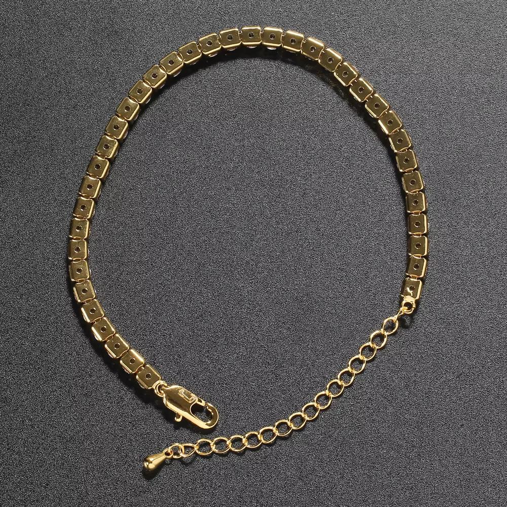 Woven Tennis Bracelet 3mm 4mm 5mm Hip-Hop Accessory Unisex Zircon Strip with Gold/Silver Plating