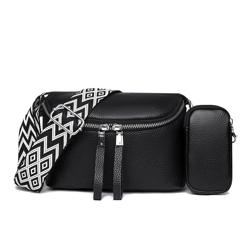 Женская сумка из натуральной кожи, простая сумка через плечо, стильная сумка-седло из коровьей кожи.