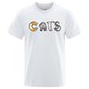 Letters Made Up Of Cats Funny Print Tshirts Men Oversized Cotton Clothing T-Shirt High Quality Brand Loose Shirts