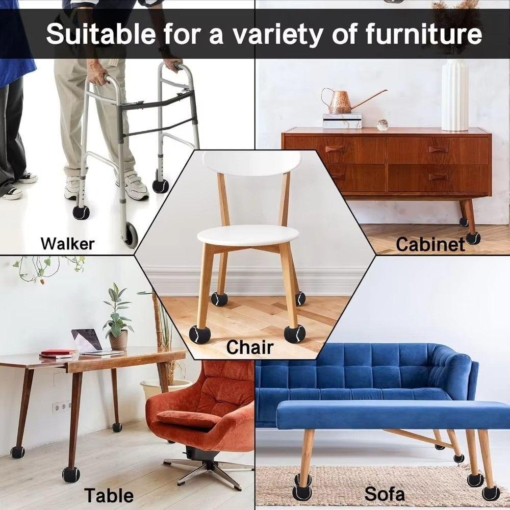 4Pcs Tennis Shape Chair Table Leg Covers Anti-noise Protective Sleeve Furniture Leg Cover Wear Resistant Dining Table Socks