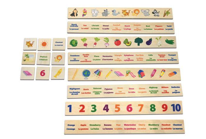 Ma boîte à vocabulaire – boîte de tri en bois bilingue français / anglais