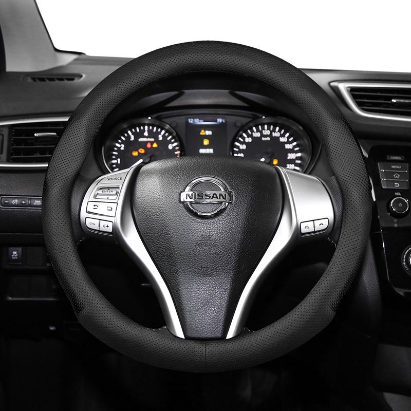 vcxja9 Suitable for Nissan Ultra-Thin Breathable Leather Steering Wheel Cover Suitable for Qashqai J10 J11 March Terrano2 Pathfinder R51 Note E12 