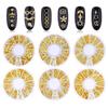 Golden Jewelry Star and Moon Rivet Design Water Stickers Nail Decals Nail Art Decoration Hollow Alloy Nail Decoration