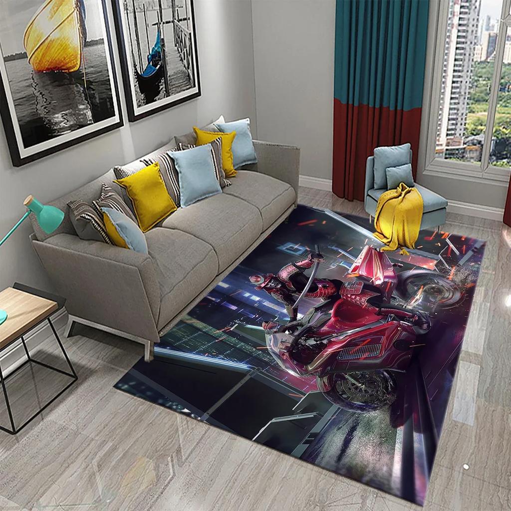 3D Винтажный Крутой Классический Мотоцикл Ковер Картина маслом Искусство Ковер Дом Спальня Гостиная Украшения Коврик для ванной Нескользящий