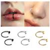 European & American Fashion Titanium Steel Lip & Nose Ring - C-shaped Fake Nose Stud Jewelry