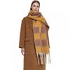Female Warm Scarf Autumn Winter Thick Tassel Plaid Shawl