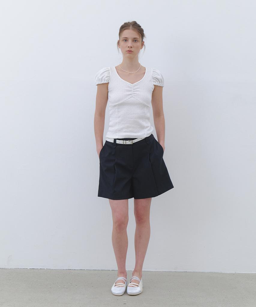 CLUNY Minimal Strap High Waist Shorts - Beige