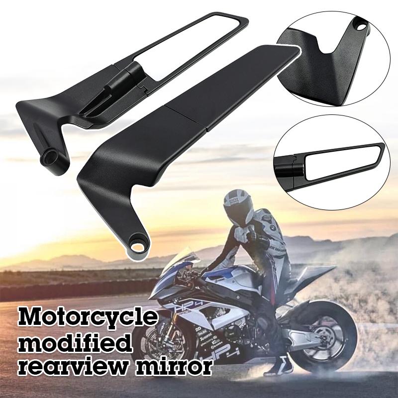 Motorcycle Modified Rearview Mirror Universal Scooter Motobike Accessories Rotating Adjustable Fixed Wing Handlebar Reflector