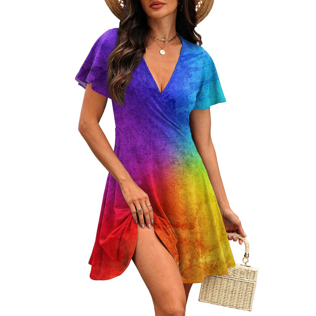 Модное повседневное женское платье с цветочным принтом