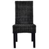 Dining Chairs Set of 4 Black Kubu Rattan and Mango Wood