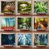 Green Forest Starry Sky Natural Landscape Printing Pattern Home Living Room Room Wall Decoration Background Cloth Tapestry