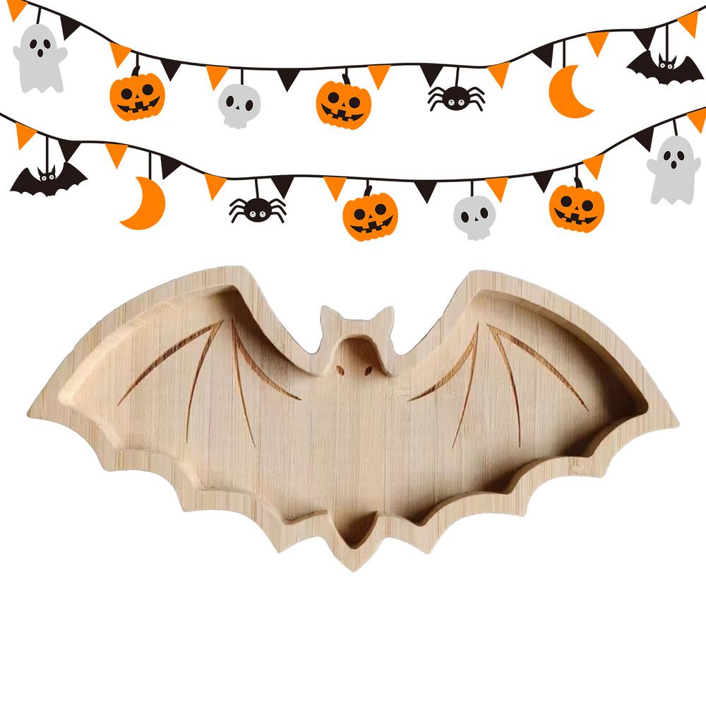 Деревянный декоративный поднос Декоративный сервировочный поднос Блюдо Элементы Хэллоуина Поднос для хлеба Мясо Сыр Печенье И Пицца