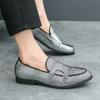 Передовой дизайн с рисунком змеиной кожи Ручная работа Удобные Нескользящие Мужские Мягкие Повседневные Высококачественные Кожаные Лоферы
