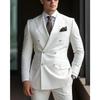 Fashion Peak Lapel Suits for Men Wedding Party Tuxedo 2 Piece Slim Fit Formal Business Casual Double Breasted Male Suit 2025