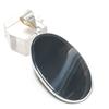 Banded Agate Gemstone Handmade 925 Sterling Silver Jewelry Pendant 2.05" J6t07