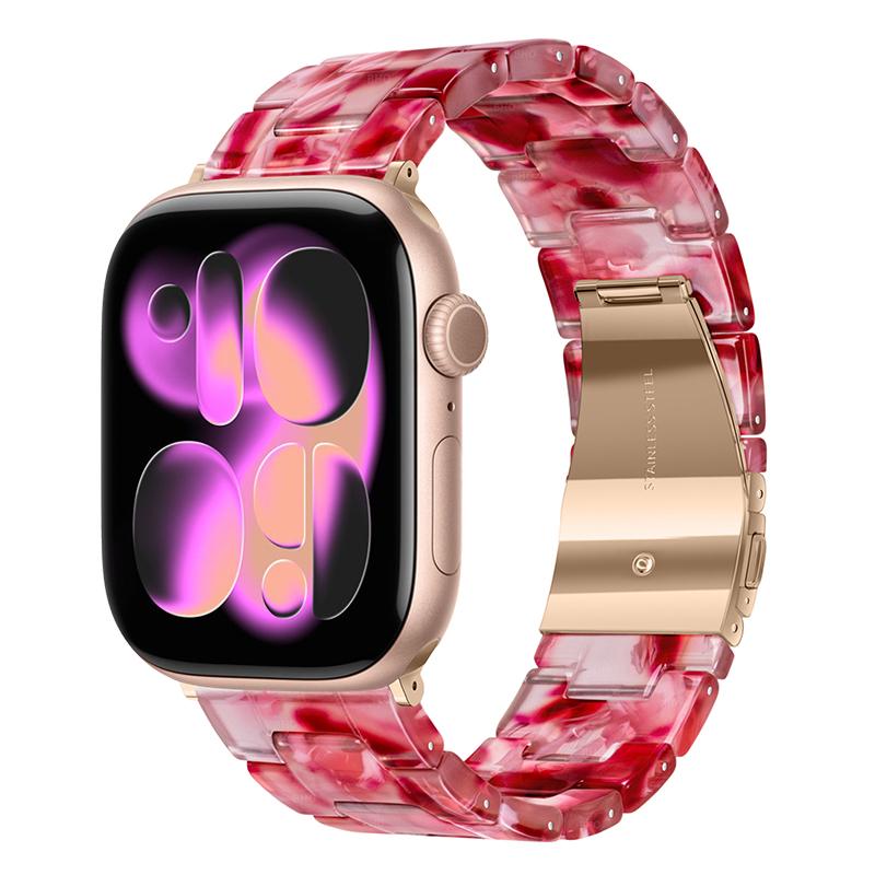 Роскошный полимерный ремешок для Apple Watch Ultra 3 2 49 мм 11 10 42 мм 46 мм Звеньевой браслет Iwatch Серии 9 7 8 6 5 SE3 45 мм 41 мм 40 мм 44 мм