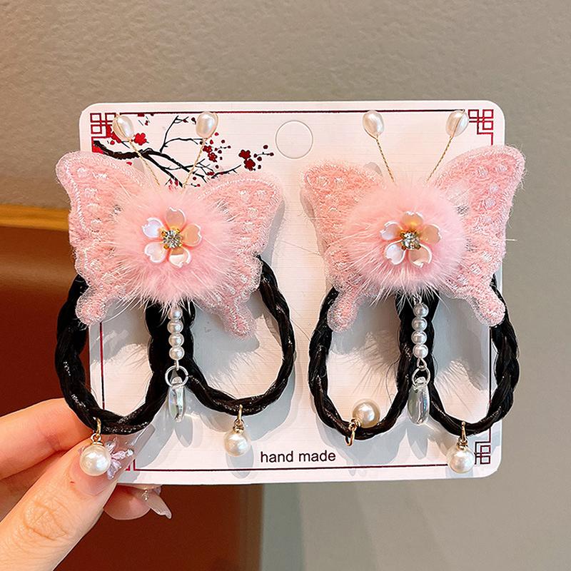 1 пара заколок для волос в китайском стиле, детские кисточки, заколки для волос, милый бант, бабочка, головной убор, кавайные красные аксессуары для волос, подарки