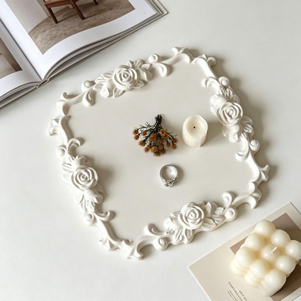 Easy Release Rose Lace Tray Silicone Mold Epoxy Resin Casting Mold Jewelry Dish Candle Holder
