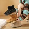 Women's Winter Warm Fuzzy Snow Boots Non-Slip Chunky Platform Faux Fur Lining Ankle Booties Shoes for Women Comfortable Faux Suede Walking Short Boots