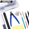 Portable Moddeler Tool Set with Storage Box Beginner Basic-Model Assembly Tweezers Pliers Sandpaper for Model Building Repairing