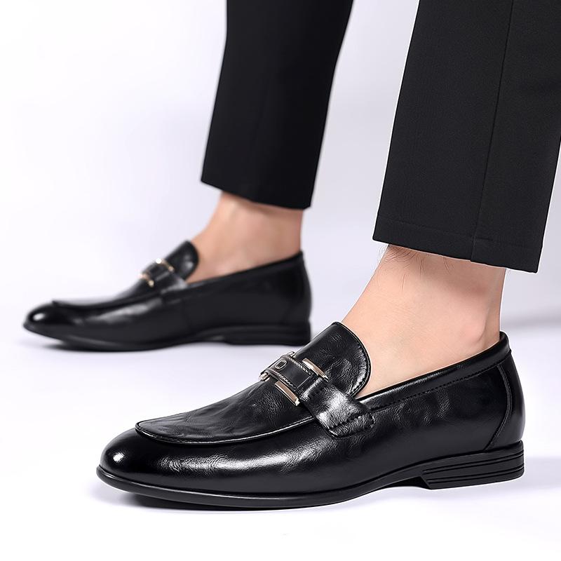 2024 осень кожаная мужская обувь мягкая поверхность мягкая подошва британский стиль обувь Доуду мужская обувь на одной педали ленивая повседневная