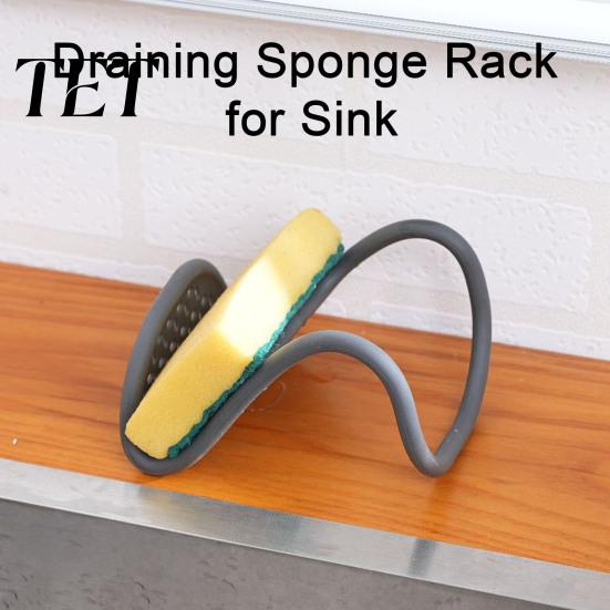 Faucet Hanging Drain Basket Sponge Holder, Self-Draining Flexible Organizer, Durable PP Sink Brush And Holder Mount Drying Rack for Kitchen