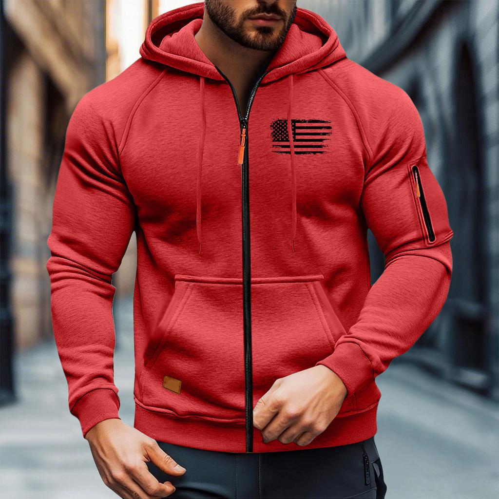 Men's Leisure Long Sleeves Zipper Hooded Hood Hoodie Coat Hooded Hood