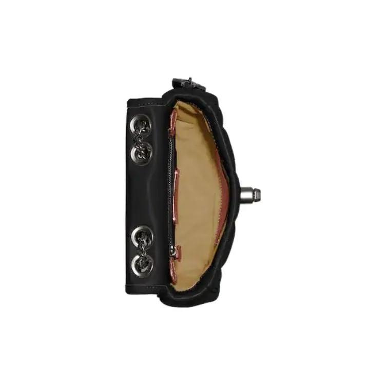 COACH Pillow Leather Crossbody Bag , Shoulder Bag Medium Women's Black (Unisex) Crossbody Bags CA086 V5BLK
