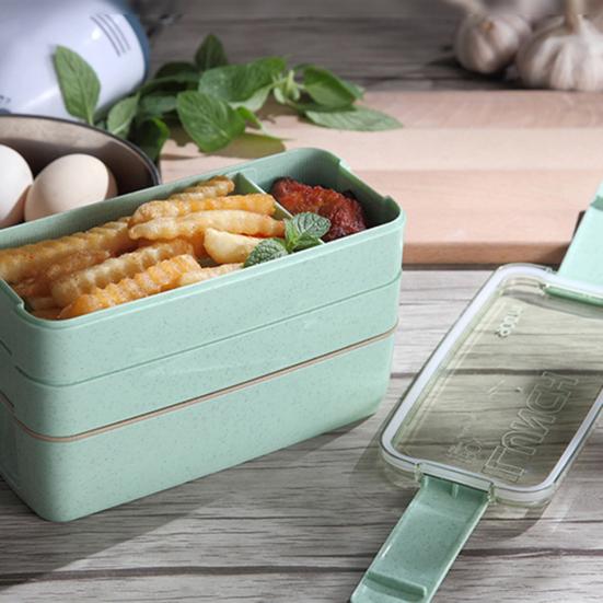Портативный 3-слойный ланч-бокс для хранения посуды в микроволновой печи, контейнер для еды для пикника