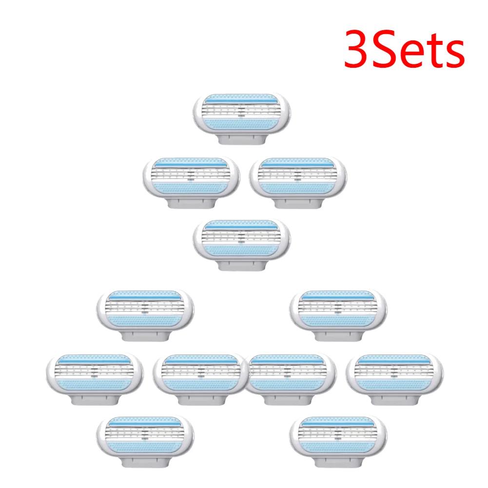 4-20 шт. Лезвия для бритья для женщин Безопасная точилка для бритвы Для лезвия бритвы 3-слойная сменная головка Для красоты Удаление волос Лезвия