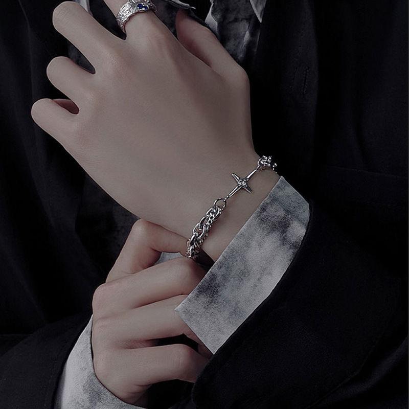 Six-Pointed Star Bracelet Punk Bracelets for Women Hip Hop Y2K Jewelry Man Trendy Aesthetic Multilayer Bangles Girls Fashion New