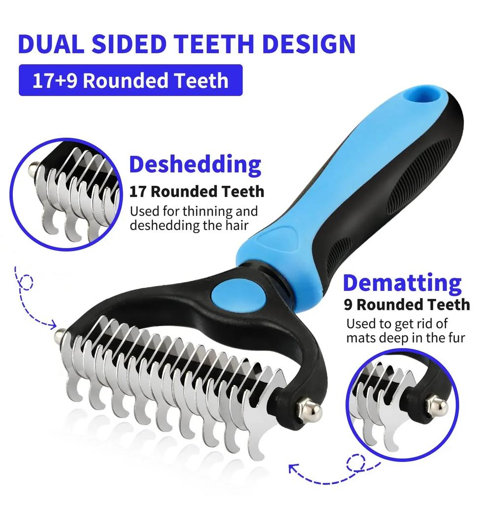 Professional Pet Deshedding Brush Dog Cat Grooming Tool Hair Fur Remover Undercoat Knot Cutter Comb for Puppy Shedding Supplies