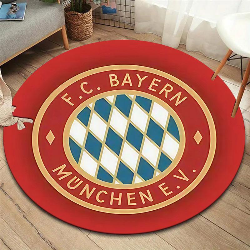 Круглый ковер FC Bayern Munchen, Ковер для гостиной, спальни, дивана, игровой комнаты, Нескользящий коврик для пола