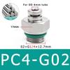 PC Pneumatic Quick Connector 304 Stainless Steel G Thread M5 M6 1/8" 1/4" 3/8" 1/2" BSP External Thread Pipe Water Gas Connector