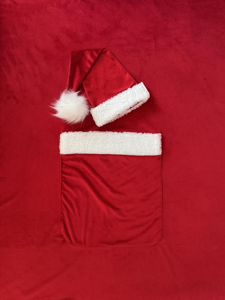 Cross-Border Newborn Photography Outfit: Baby Christmas Blanket with Hat
