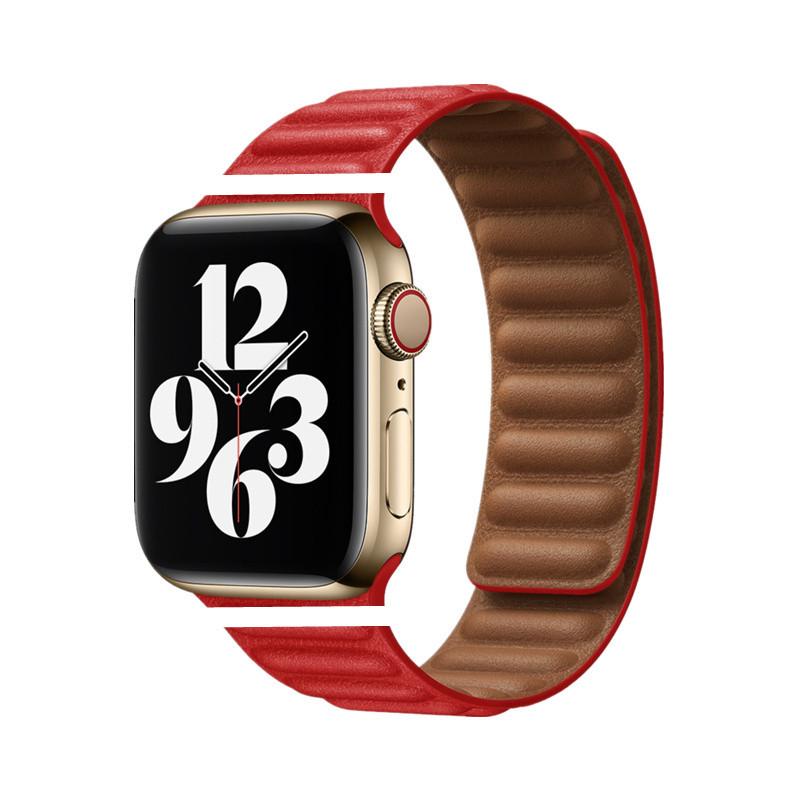 Apple Watch Fine Woven Twill Leather Magnetic Band for Series 5-9 & SE