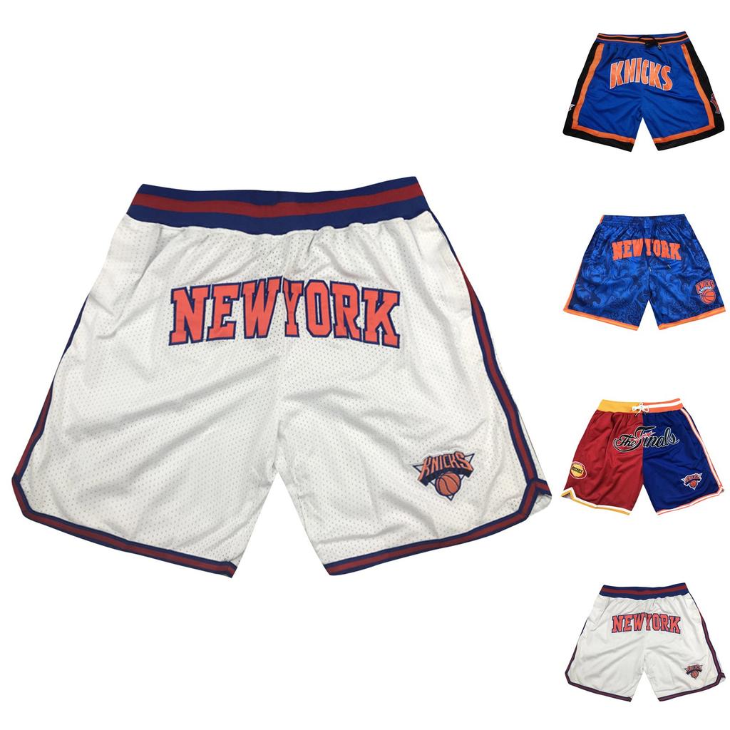 Шорты для баскетбола Knicks Retro с вышивкой и завязками, укороченные, тренировочные