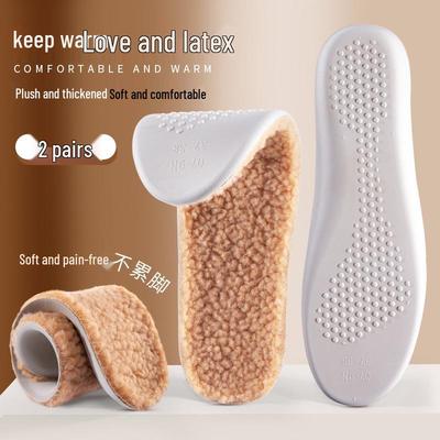 Унисекс Зимние Теплые Флисовые Стельки из Овечьей Шерсти - Толстые, Мягкие, Дышащие и Впитывающие Пот