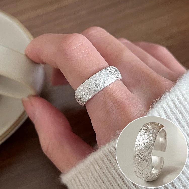 Элегантное посеребренное кольцо S925 светло-голубого цвета с открытым дизайном для женщин - Универсальное, модное и роскошное кольцо на указательный палец.