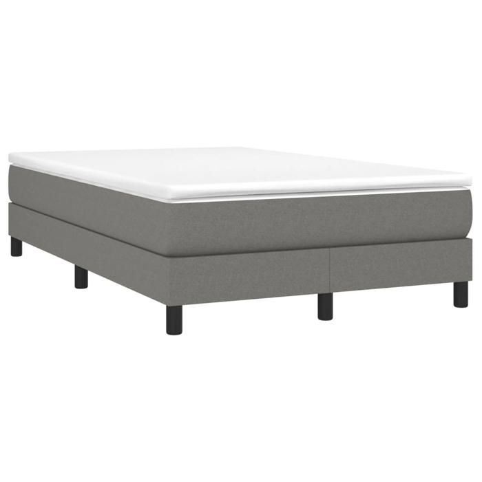 Maison Exclusive - Sommier à lattes de lit avec matelas gris foncé 120x190cm tissu