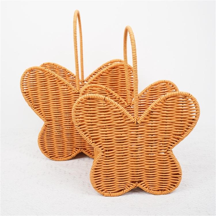 Decorative Butterfly Shaped Basket with Handle Plastic Construction Storage Container For Living Room Bedroom