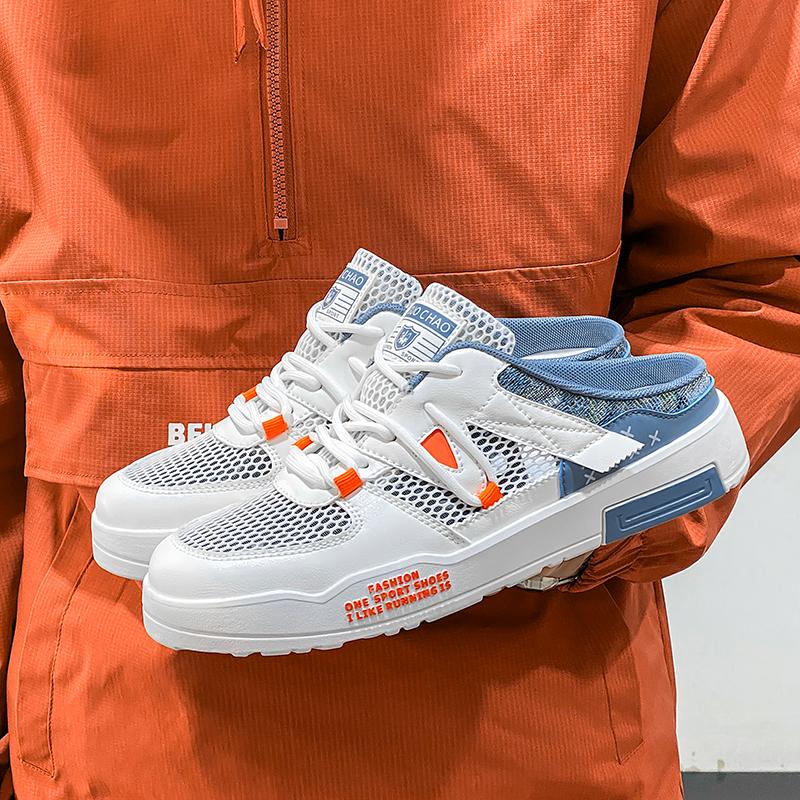 Мужская спортивная обувь Летние мюли с открытой спиной Повседневные сандалии Кроссовки Сабо Студенческие тапочки больших размеров